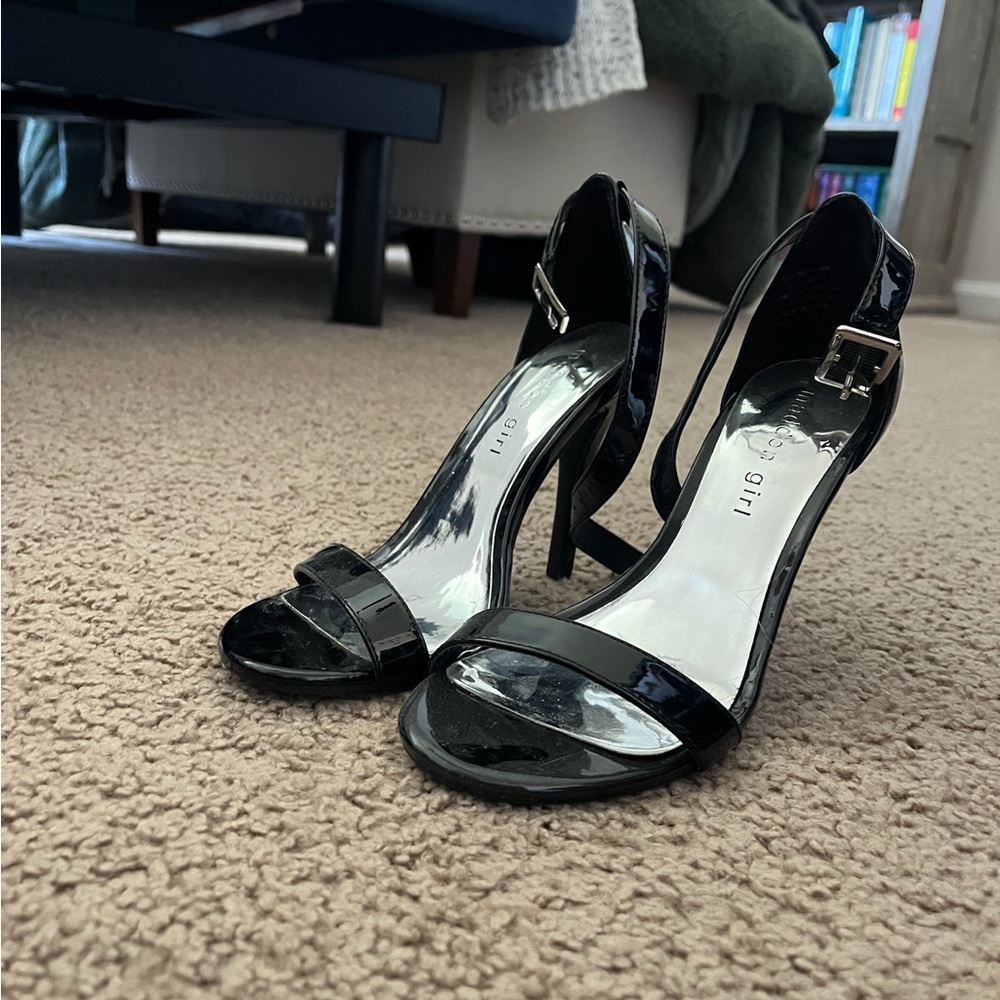 Madden Girl Glossy Black Heels